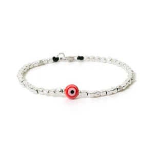 Dandy Street - shop online bracciali uomo di tendenza - bracciale Serie Lucky - Bracciale da uomo in argento 925 - Red Eye