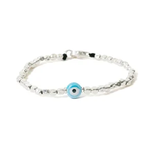 Dandy Street - shop online bracciali uomo di tendenza - bracciale Serie Lucky - Bracciale da uomo in argento con perla - Sky Eye