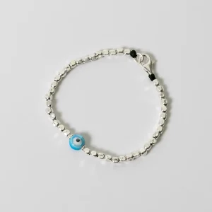 Dandy Street - shop online bracciali uomo di tendenza - bracciale Serie Lucky - Bracciale da uomo in argento con perla - Sky Eye