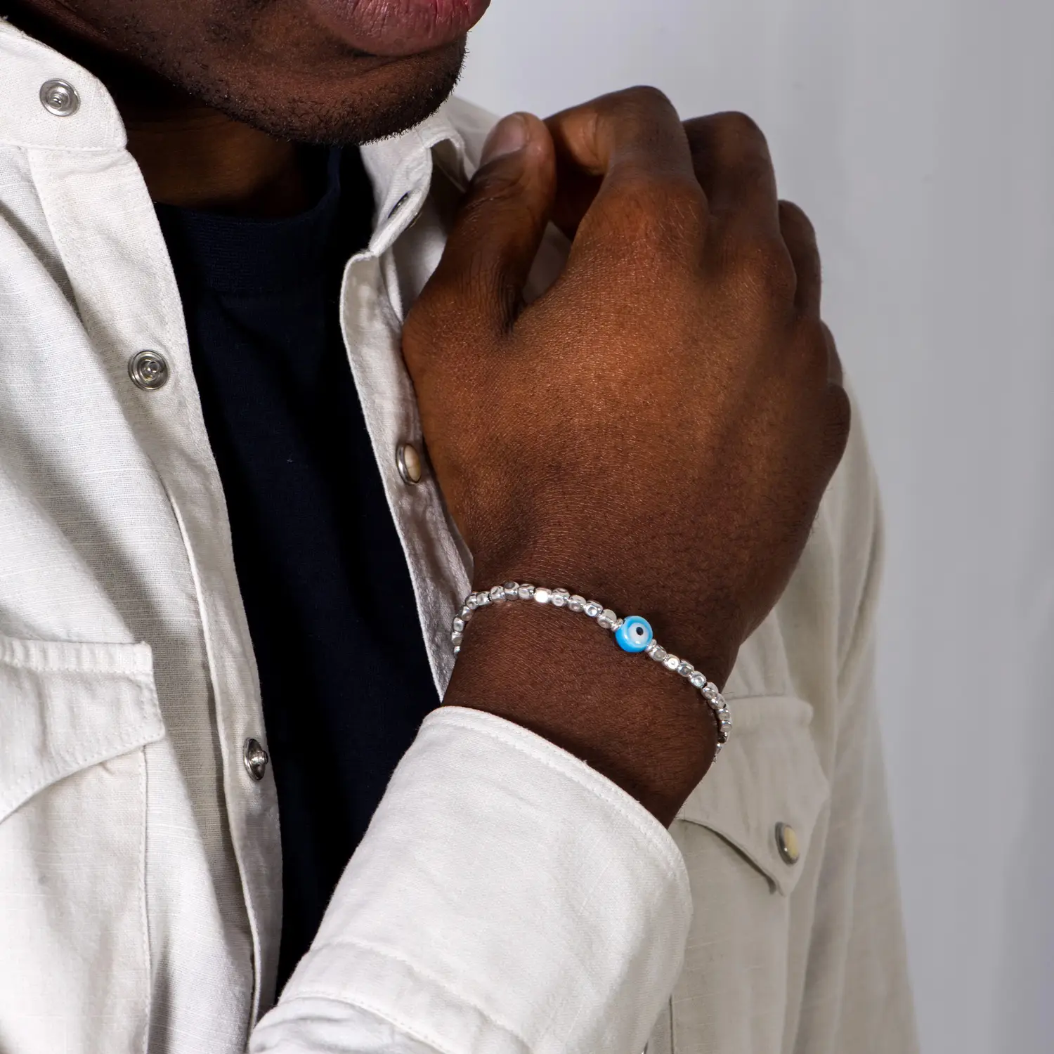 Dandy Street - shop online bracciali uomo di tendenza - bracciale Serie Lucky - Bracciale da uomo in argento con perla - Sky Eye Dandy Street - shop online bracciali uomo di tendenza - bracciale Serie Lucky - Bracciale da uomo in argento con perla - Sky Eye