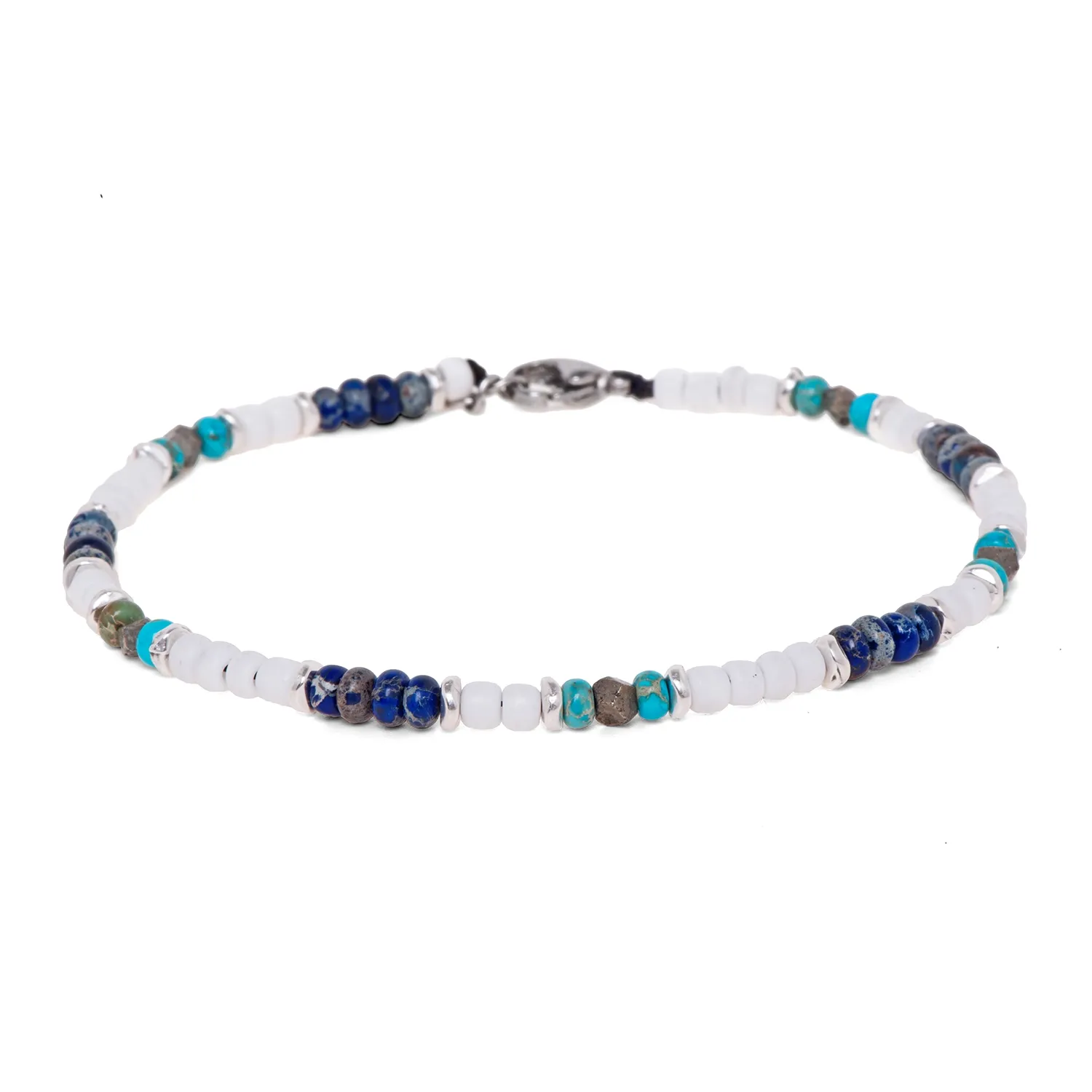 Dandy Street - shop online - cavigliera di tendenza con pietre naturali made in italy - cavigliera da uomo - Guppy