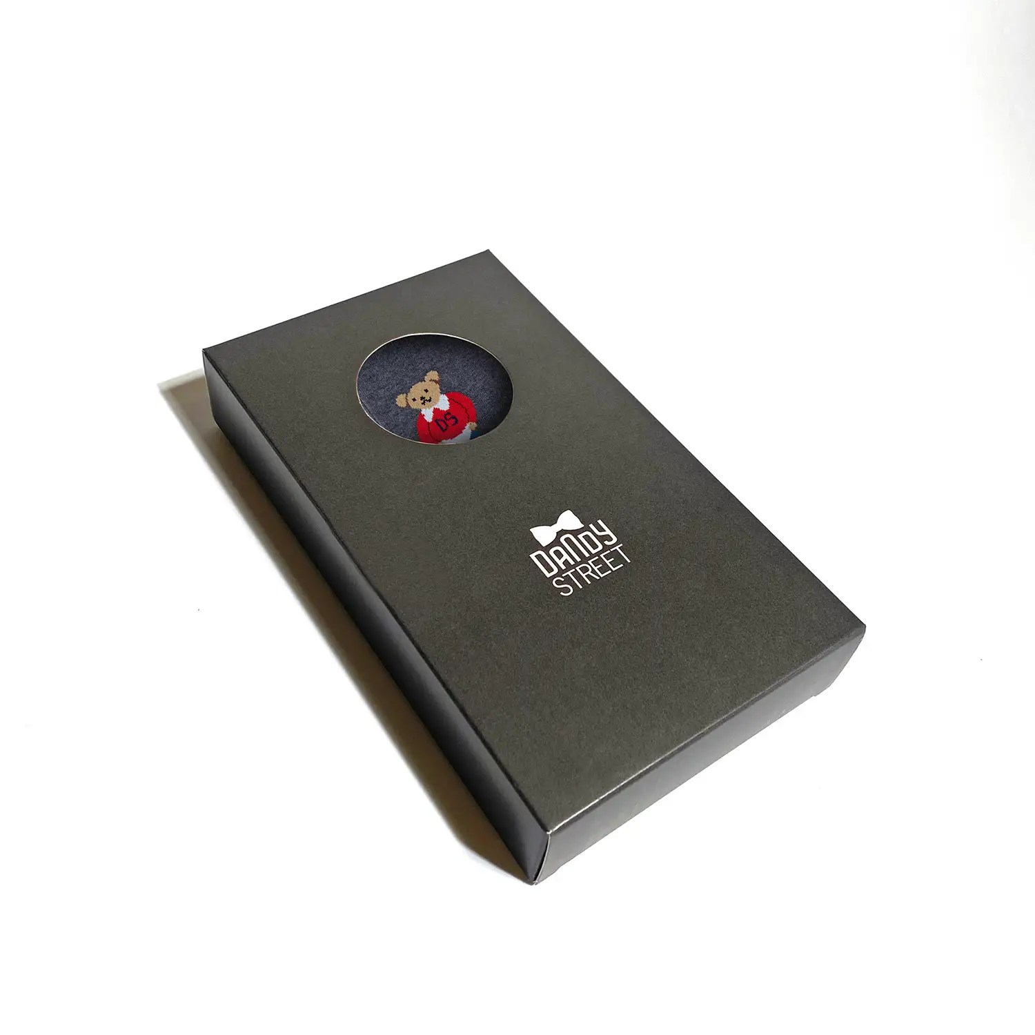 Dandy Street - shop online - accessori uomo calzini uomo cotone - calzini in cotone con orsetti ricamati - Dandy Bear Gray