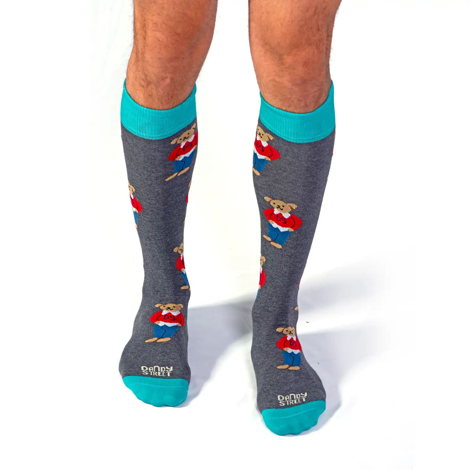 Dandy Street - shop online - accessori uomo calzini uomo cotone - calzini in cotone con orsetti ricamati - Dandy Bear Gray Dandy Street - shop online - accessori uomo calzini uomo cotone - calzini in cotone con orsetti ricamati - Dandy Bear Gray