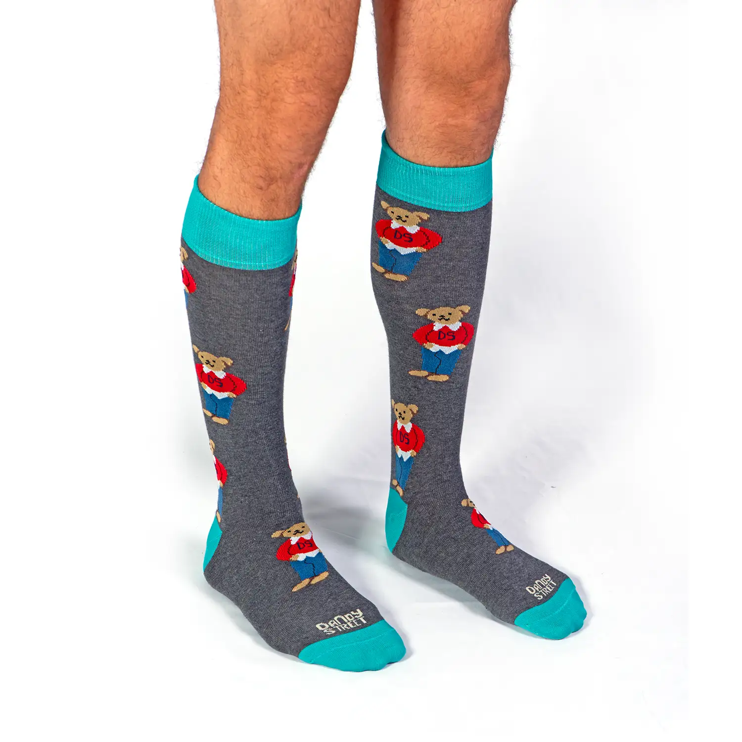 Dandy Street - shop online - accessori uomo calzini uomo cotone - calzini in cotone con orsetti ricamati - Dandy Bear Gray Dandy Street - shop online - accessori uomo calzini uomo cotone - calzini in cotone con orsetti ricamati - Dandy Bear Gray