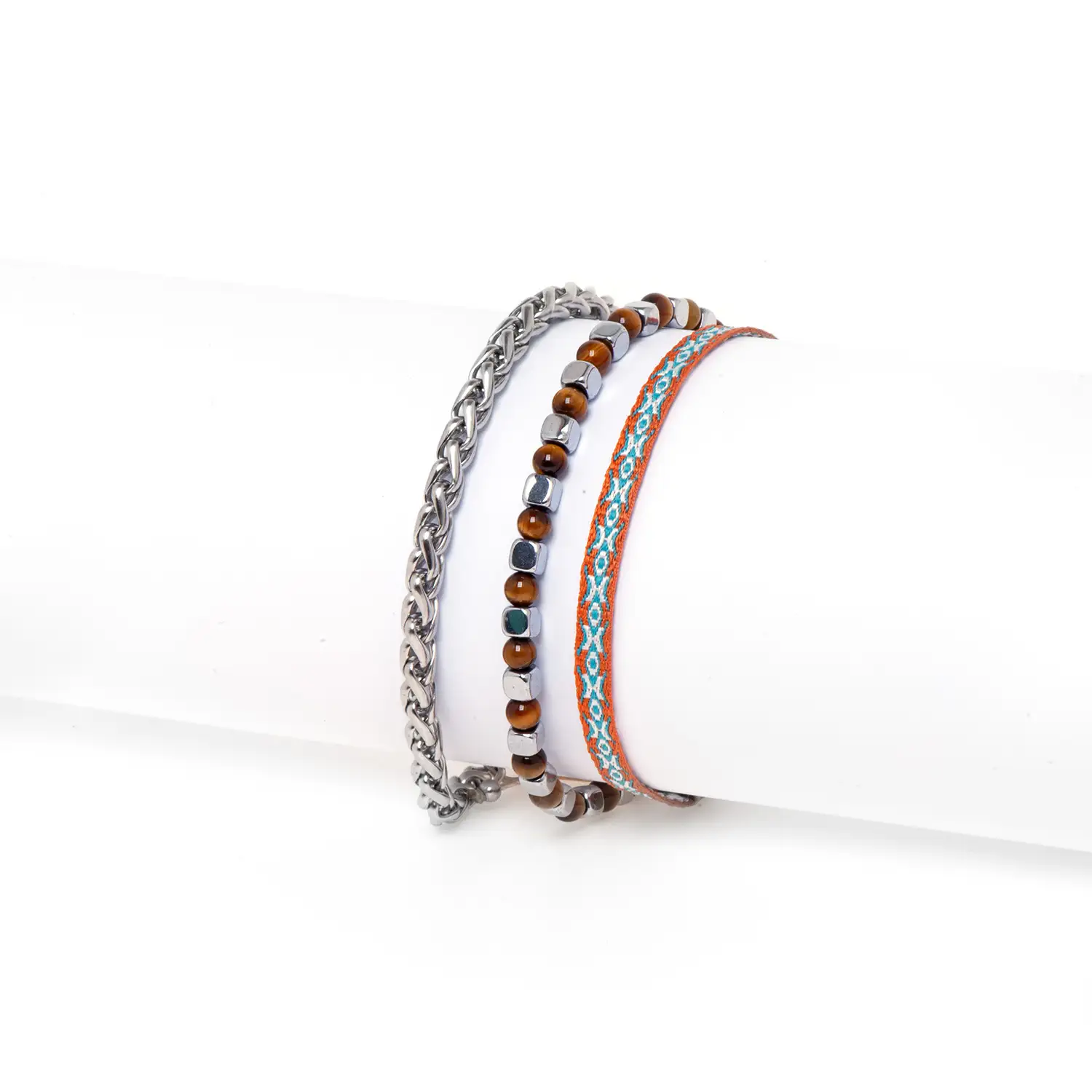 Dandy Street - shop online - accessori uomo bracciali uomo - Bracciali da uomo dettagli argentati - Tris #24 Dandy Street - shop online - accessori uomo bracciali uomo - Bracciali da uomo dettagli argentati - Tris #24