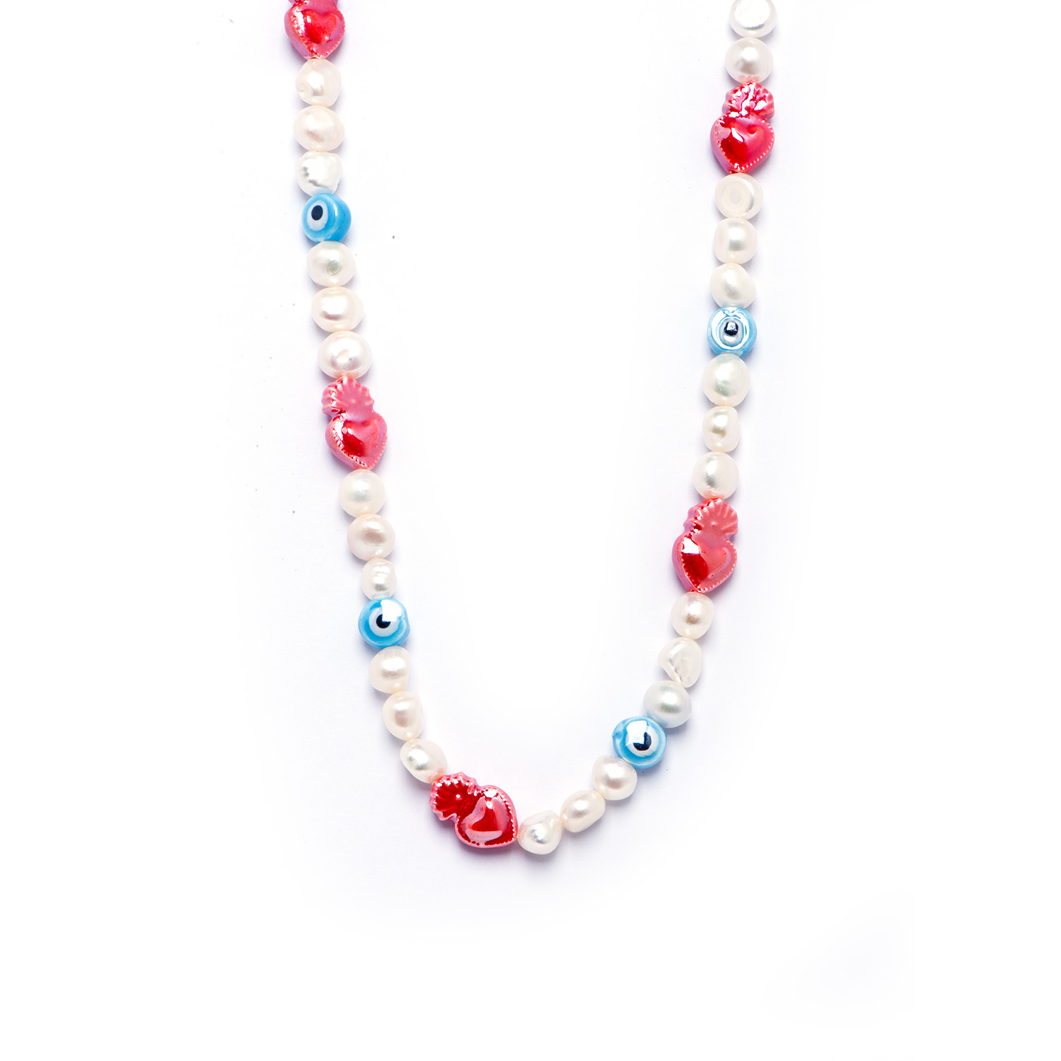 Dandy Street - shop online - collane uomo con pietre naturali - Collana con perle e occhio greco - Jikan