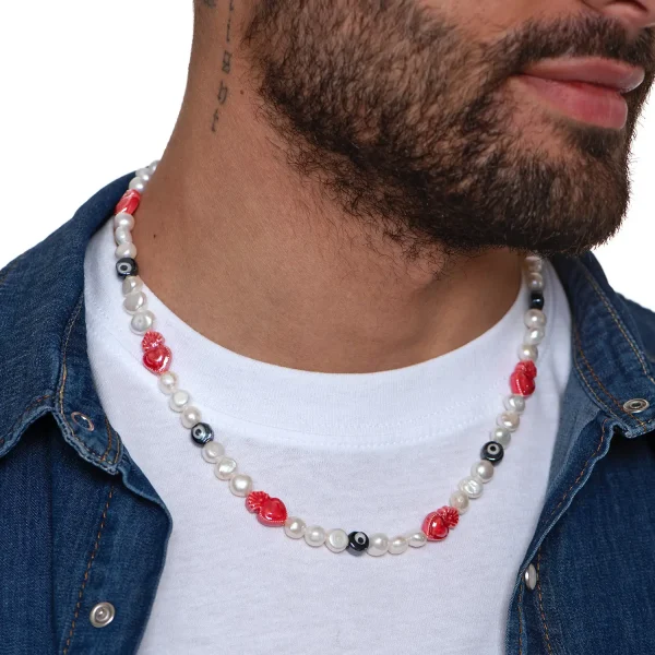 Dandy Street - shop online - collane uomo con pietre naturali - Collana da uomo con occhio greco - Atek