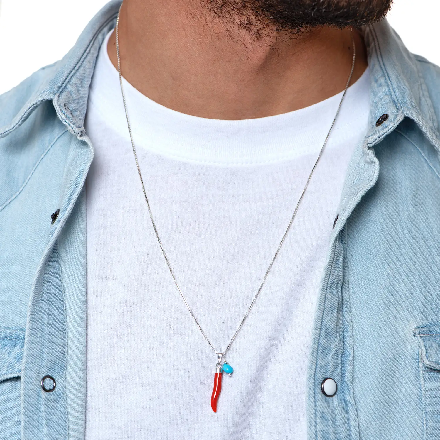 Dandy Street - shop online - collane uomo con pietre naturali - Collana da uomo in argento con pendenti - Horing