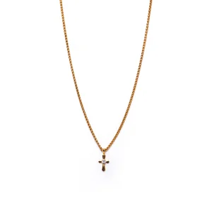 Dandy Street - shop online - collane uomo con pietre naturali - Collana uomo con croce - Golden Cross