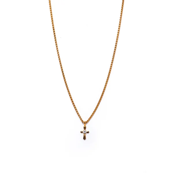 Dandy Street - shop online - collane uomo con pietre naturali - Collana uomo con croce - Golden Cross
