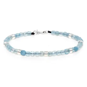 Dandy Street - shop online bracciali uomo di tendenza - Bracciale con acquamarina da uomo - Acqua