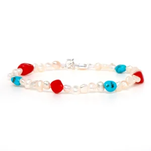 Dandy Street - shop online bracciali uomo di tendenza - Bracciale con perle corallo e turchese - Maer