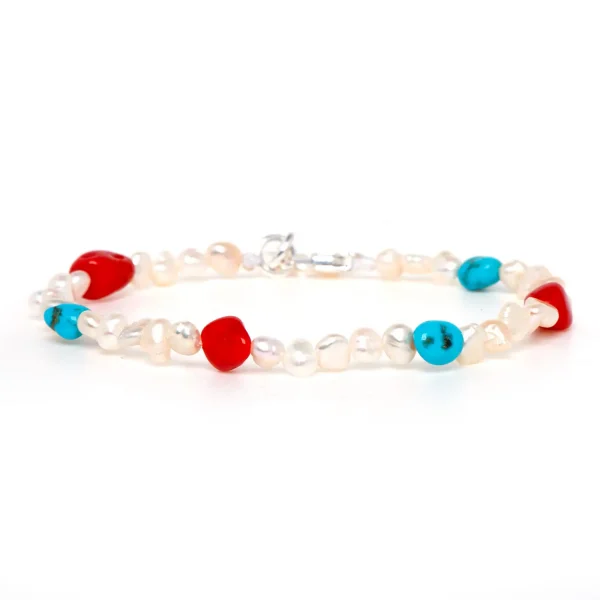 Dandy Street - shop online bracciali uomo di tendenza - Bracciale con perle corallo e turchese - Maer